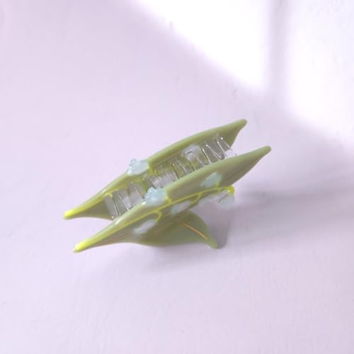 Lily of The Valley Claw Clips,Cellulose Acetate Hair Clips,Small Claw Clips for Girl,Hair Accessories - color: Green