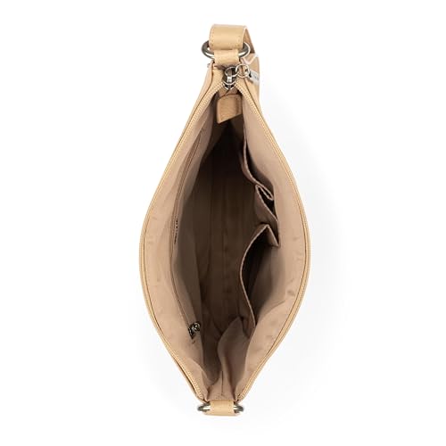 The Sak Lucia Crossbody Bag in Crochet, Convertible Purse with Adjustable Shoulder Strap - color: Sand Stripe