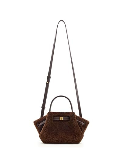 JW PEI Women's Hana Mini Tote Bag - color: Dark Brown Faux Fur