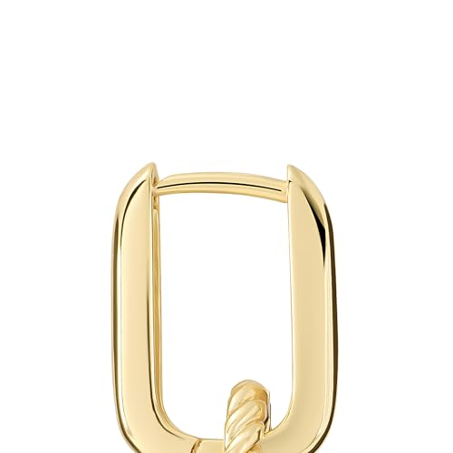 Amazon Essentials Plated Tailored Hoop Earrings - color: Gold Tone, size: L: 1.51" X W: 0.13"