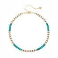XIJIN Natural Stone Beaded Anklets for Women Handmade Beach Boho Turquoise Beads Ankle Bracelet Jewelry Gift for Her - color: A