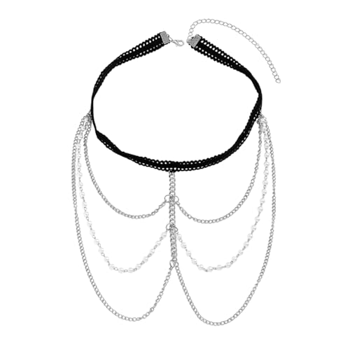 Snake Leg Chain for Women, Sexy Serpent Charm Thigh Garter, Summer Bikini Skirt Beach Party - style: F pearl silver