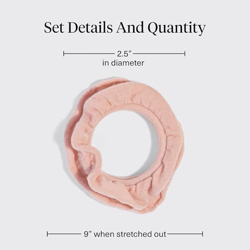 Kitsch Petal Hair Ties No Damage - Strong, Stretchy & Snag-Free Hair Bands | Soft Fabric Ponytail Holders, Stylish Elastics for Everyday Hairstyles | Ideal Gifts for Women - Blush, 10pcs - color: Blush Petal (Pack of 10)