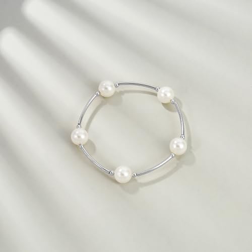 Elegance 11 designs 10mm Crystal White Pearl Blessing Bracelet - style: Style-silver 1pcs