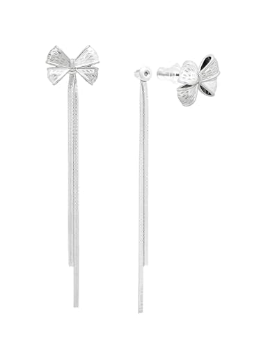 Long Dangle Earrings for Women – Elegant Dainty Tassel 18K Gold Plated Earrings for Womens in Prom Lightweight and Hypoallergenic Dangling Gold Earings for Women and Teens - color: Idylle Silver