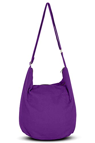 Your Cozy Hobo Sling Bags For Women Crossbody Bag Thai Top Handmade Shoulder Bag with Adjustable Strap - color: Purple