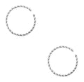 Forbidden Body Jewelry Nose Rings Set Surgical Steel Braided Hoops for Pierced and Fake Nose and Cartilage Piercings 14G-20G - style: 20g 8mm Silver Tone (2pcs)