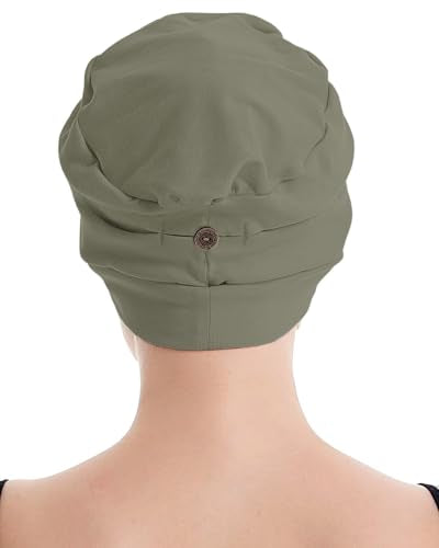 osvyo Cotton Chemo Turbans for Women Cancer Hairloss hat - Cotton Lightweight Headwear Sealed Packaging - color: Cotton Dark Moss