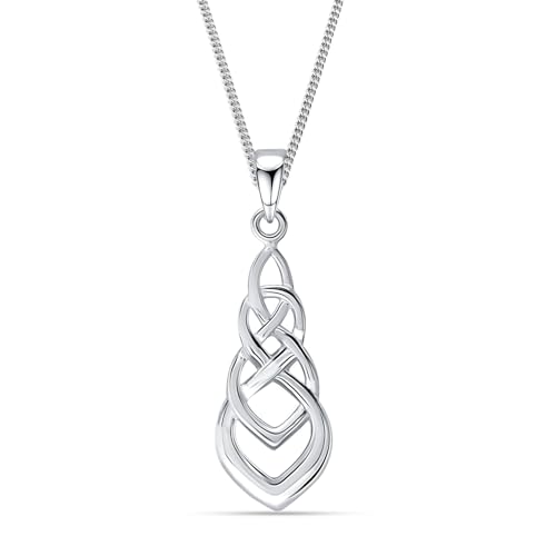 LeCalla 925 Sterling Silver Knot Pendant Necklace for Women | CZ Infinity Celtic Knot Heart Shaped Necklace | Graduation Birthday Gifts for Anniversary - color: Infinite Celtic Knot