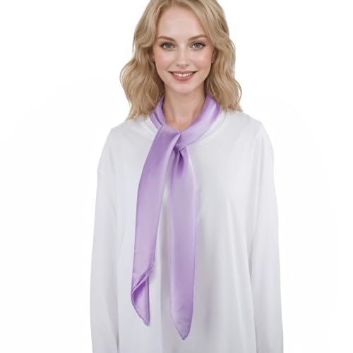 RIIQIICHY 35 Inch Head Scarf for Women Hair Scarf Like Silk Scarf Square Scarf Bandanas for Women - color: Purple