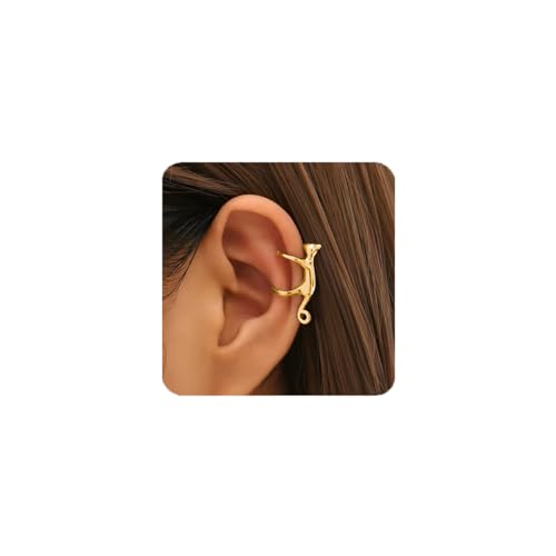 Cat Earring for Women - Cute Ear Cuff Climber Crawler Earring Silver Non Pierced Ears Hypoallergenic Earrings for Cat Lover Funny Jewelry - color: C