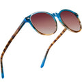 DUCO Women's Trendy Retro Round Acetate Polarized Sunglasses, UV400 99% Glare Block, Lightweight for Daily & Outdoor - color: 1. Oceanic Tortoise Frame Brown Lens