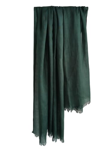 Harewom Lightweight Gauze Linen Feeling Shawl Wraps for Women Beach Summer Scarf for Evening Wedding Dresses - color: Shawl Wraps - Dark Green