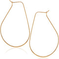 Oval Threader Hoop Earrings for Women - Lightweight Thin Teardrop Earring Hoops - 14k Gold, Rose or 925 Sterling Silver Plated - color: 2.3" inch - 18K Gold Plated