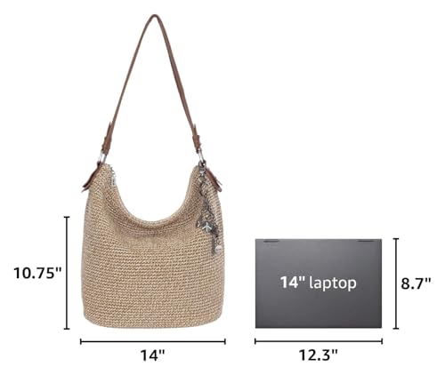 The Sak Sequoia Hobo Bag - Hand Crochet Large Women's Purse for Everyday & Travel - Durable Handbag & Tote With Zipper Pocket - color: Bamboo Static