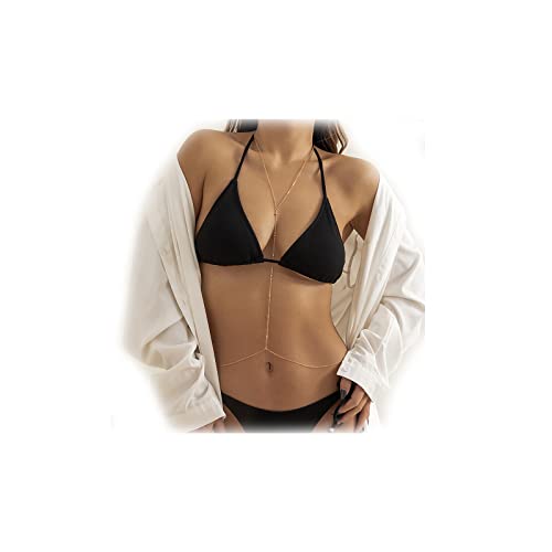 Gold Body Chain Necklace & Bikini Waist Bracelet for Women - style: Style E