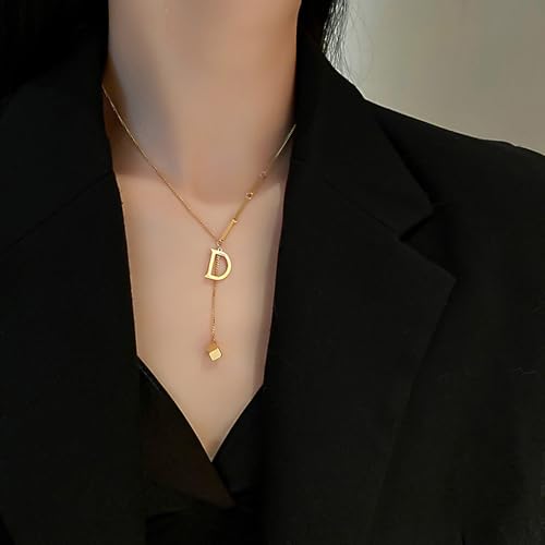 Gold Necklaces for Women Gifts - 14K Gold Plated Necklace for Women Necklaces for Her Tiny Fashion Jewelry for Teens，for Women Friends Jewelry Gifts，Necklace Gold Jewelry Birthday Gifts - style: Letter D necklace
