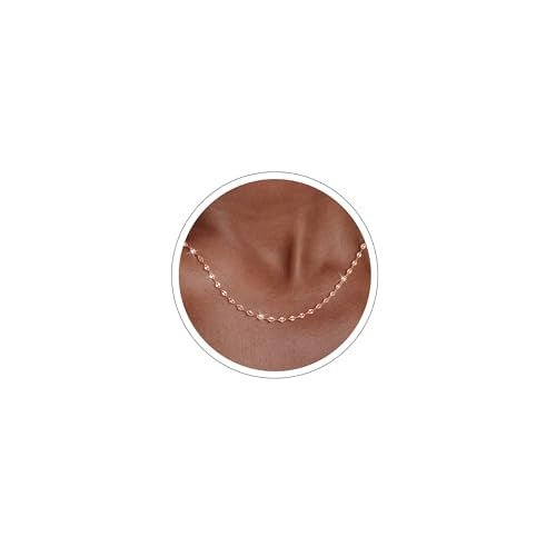 Carffordo 925 Sterling Silver Chain Necklace Link Chain Necklace for Women Simple Dainty 16K Gold Plated Necklace for Women Minimalist Waterproof Silver Necklace Trendy Jewelry Gifts - color: Rose Gold, size: 18 Inches (Women's Average Length)