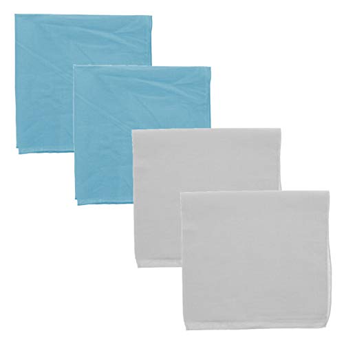 Motique Accessories Solid Color Bandana - Set of 4 - color: Light Blue White