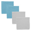 Motique Accessories Solid Color Bandana - Set of 4 - color: Light Blue White