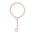 Heart O-ring Slip Chain Necklace For Women, Handmade Punk Gothic Cuban Necklace Jewelry Adjustable Lariat Y-Necklace - color: Rosegold, size: 29"