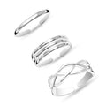 LeCalla 925 Sterling Silver Open Toe Rings Set for Women Adjustable Minimalist Toe Rings Summer Beach Foot Jewelry - color: 02. Trio (3 PCS)