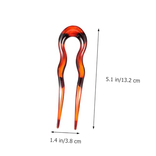 VICASKY 3pcs U-shaped Leopard Print Hair Pins Set Resin Double-prong Hair Forks for Women Styling Accessories for Bridal Updo and Everyday Use