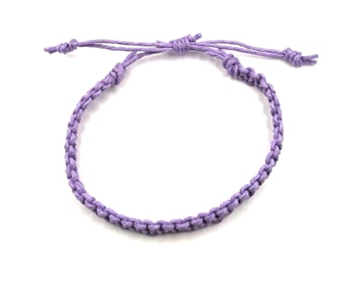 Hemp Bracelet Adjustable - color: Light Purple