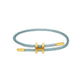 AIMADE Bracelets for Women Adjustable Charm Bracelet, 18k Gold-plated Buckle Design Titanium Steel Wire Rope Women's Gift Jewelry - color: peacock blue