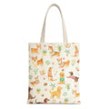 1-PACK Reusable Grocery Shopping Bag, Cute Dog Pattern Canvas Tote Bag with Magnetic Snap Closure and Zipper Inner Pocket - color: A2-dog and Book 1 Pack