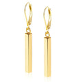 Silver Bar Dangle Drop Earrings for Women, 14K Gold French Style Leverback Dangle Drop Earrings, Hypoallergenic Jewelry - color: 14K Gold