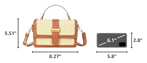 Straw Crossbody Bags for Women Summer Straw Clutch Bag Woven Beach Purse Vacation Handbags | Straw - color: A Brown
