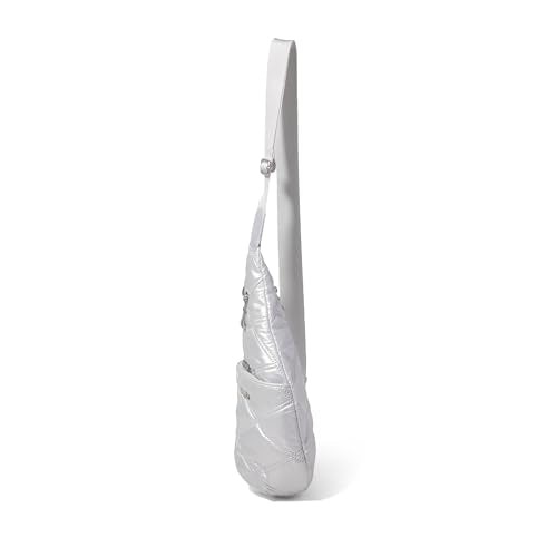 Baggallini Mini Sling - 12x7 Sling Crossbody Bag Backpack with Adjustable Shoulder Strap - color: Silver Metallic Quilt