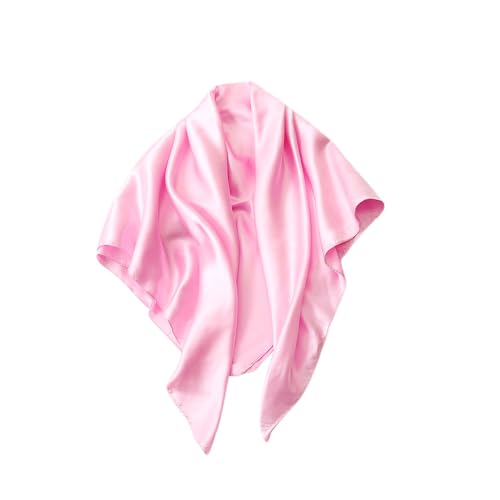 vabovin Satin Head Scarf for Women Solid Color, 35×35 in | Silk Feel Neckerchief, Hair Scarf, Fashion Bandana, Headscarf, Headband, Hair Wrap Sleeping, Daily Fashion Styling - color: 211 Pink