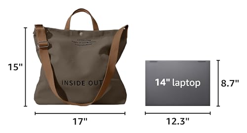 Canvas Tote Bag For Women inside out bag Crossbody Handbag with Adjustable Strap and Coin Purse for Work,Travel,Grocery - color: Coffee