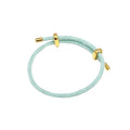 Caiyao Unisex Steel Rope Bracelet Couple Bracelet Simplicity Fashion Titanium Buckle Adjustable Wire Rope Bracelet for Women Men Jewelry Gift - color: light green