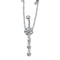 KunBead Piercing Navel Waist Chain Belly Button Ring Surgical Steel Sexy Love Dangle Body Jewelry - color: white