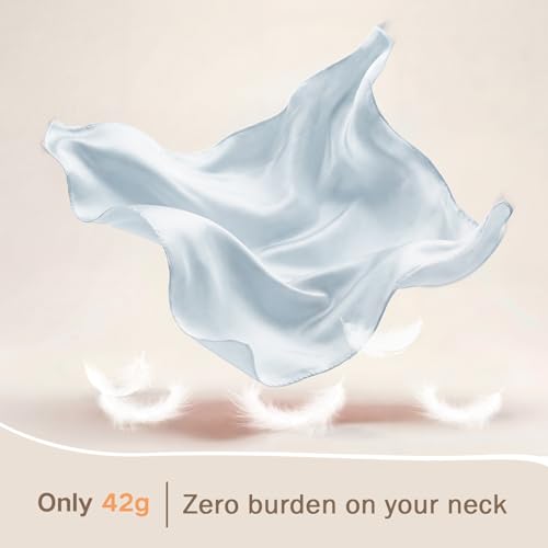 American Trends Women Silk Feeling Scarf Satin Head Scarves Square Wrap Neck Scarf Lightweight Silk Like Bandana - color: 13 Light Grey
