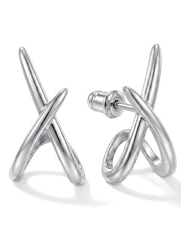 Gold Earrings for Women Trendy,14K Gold Stud Earrings Dainty Earrings Simple Minimalist Gold Earrings Hypoallergenic Earring for Women Gifts - color: Sloane & Silver