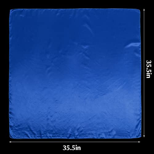 SATINIOR 35 Inch Silky Head Scarf 2 Pcs Large Square Neck Scarf Sleeping Hair Wrapping Satin Bandana for Women - color: Royal Blue, Brown, style: Classic