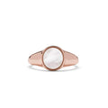 Pura Vida Mother of Pearl Signet Ring - Brass Band - color: Rose Gold