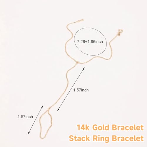 choice of all Hand Chain Bracelet Gold Finger Ring Bracelet Hand Chain for Women Trendy Birthday Jewelry Gifts - color: B5：Gold dainty hand chain