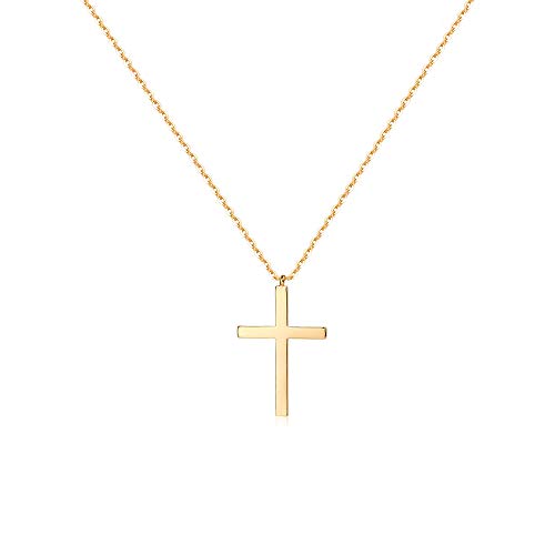 MEVECCO Dainty Gold Cross Necklace for Women - 18K Gold Plated Delicate Minimalist Cubic Zircon Cross Necklaces Cute Faith/Crucifix Jewelry Gift - style: Cross-3