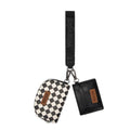 Wrangler KeyChain Wallet Checkered Wristlet Wallets for Women Western Dual Pouch Wristlet Credit Card Holder Wallet - color: Checkered Black