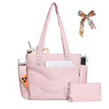 YFWE Puffer Tote Bag for women, Lightweight Tote Bag with Compartments for Work, Travel, School, Gym & Nurses - color: Pink