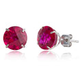 10k Gold 8mm Round Birthstone Stud Earrings for Women by MAX + STONE - color: Created Ruby