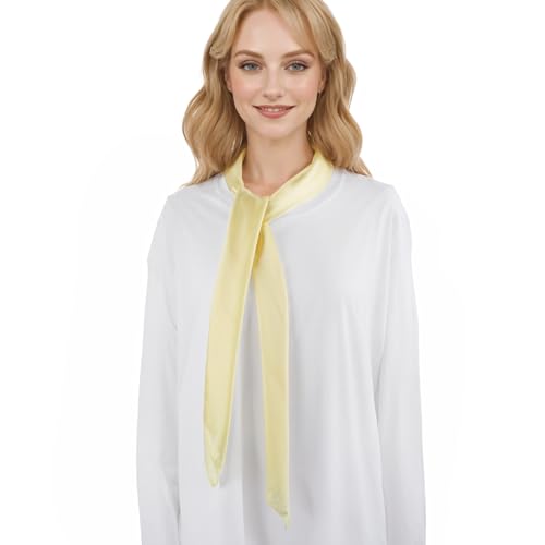RIIQIICHY 35 Inch Head Scarf for Women Hair Scarf Like Silk Scarf Square Scarf Bandanas for Women - color: Light Yellow