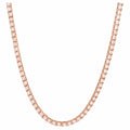 Savlano 18K Gold Plated Cubic Zirconia Round 4.5MM Classic Tennis 18 Inches Chain Necklace For Women & Men Comes With a Gift Box - color: Rose Gold