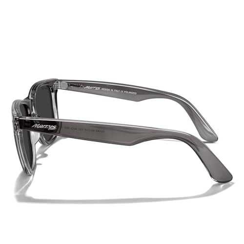 MERRY'S Classic Square Shape Polarized Sunglasses for Womens Mens Retro Designer UV400 Sun Glasses S6140 - color: Grey&tra Frame/Black Lens