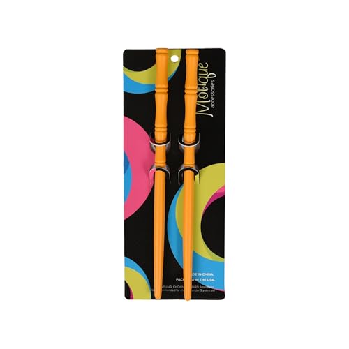Carved Wooden Hair Sticks Set, Traditional Hair Chopsticks, 7 inches, 2 Pack, Vintage Style (Light Orange) - color: Light Orange